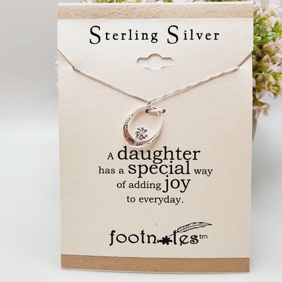 NWT Footnotes A Daughter Special Joy Mother's Day 925 Floral Pendant Necklace - Picture 1 of 5